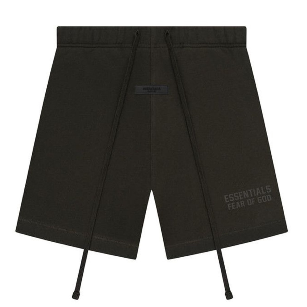 Fear of God ESSENTIALS Off Black Sweat Shorts S NWT Drawstring Logo